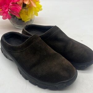 Lands’ End Chocolate Brown Suede Mule Size 9 CM4697E